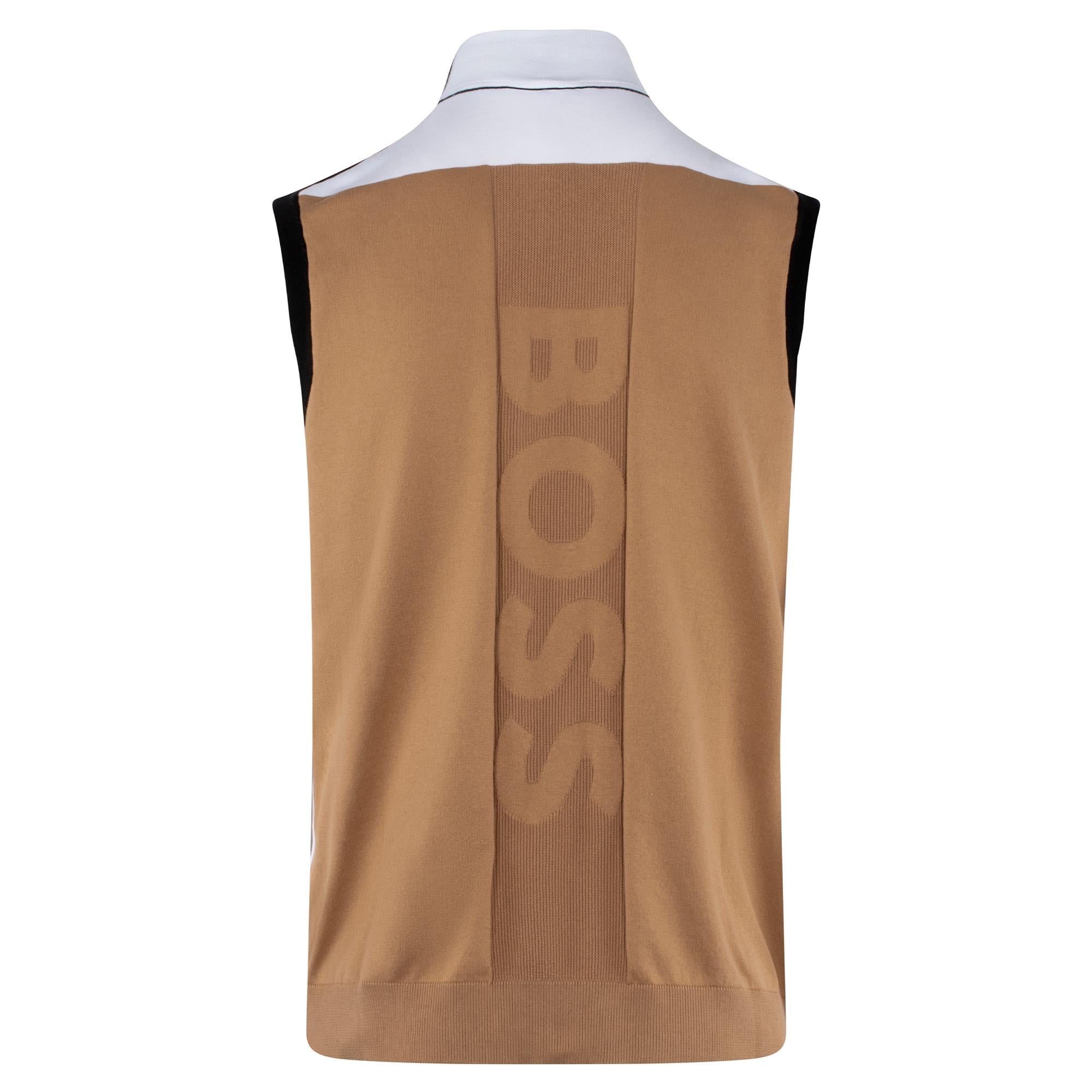 Boss K_Golf_V_0 Cotton Quarter Zip Slipover Black